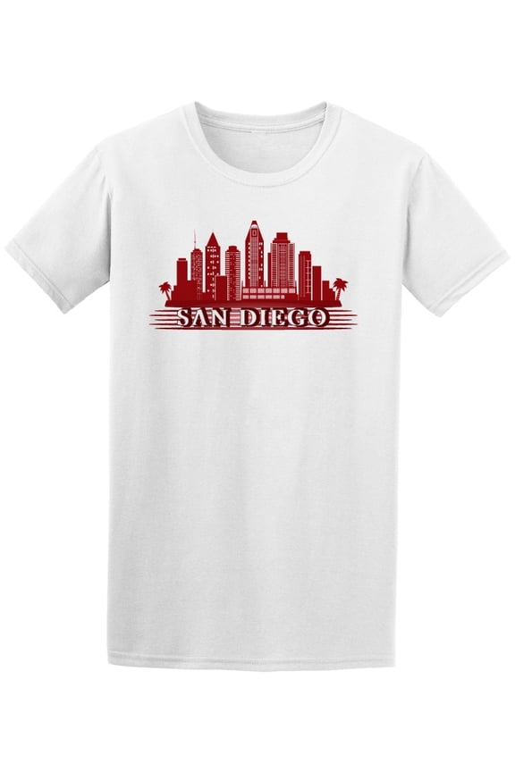 San Diego Red Skyline T-Shirt Men -Image by Shutterstock, Male Medium