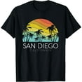 thumbnail image 1 of San Diego Retro California La Jolla Oceanside Carlsbad Poway T-Shirt Black Medium, 1 of 4