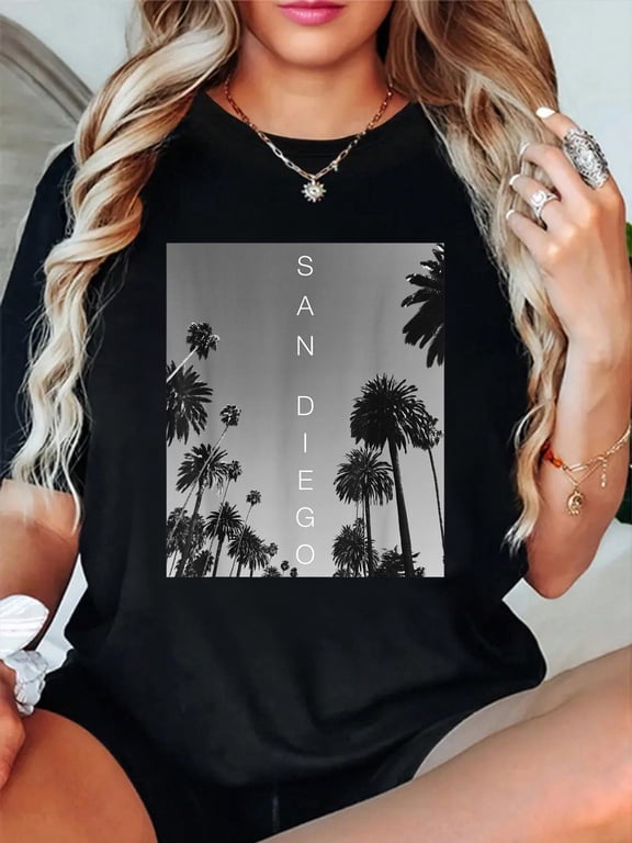 San Diego Shirts Men Women Vacation Souvenir Gifts T-Shirt casual short sleeve crew neck cotton tee tops for women