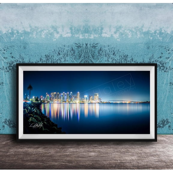 San Diego Skyline Sunset Poster With Coronado Bridge