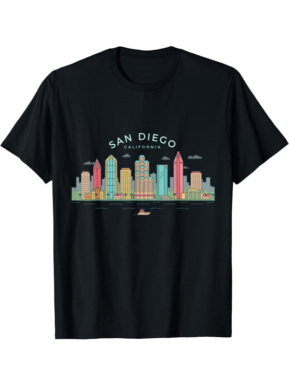 San Diego Skyline Vintage San Diego California T-Shirt