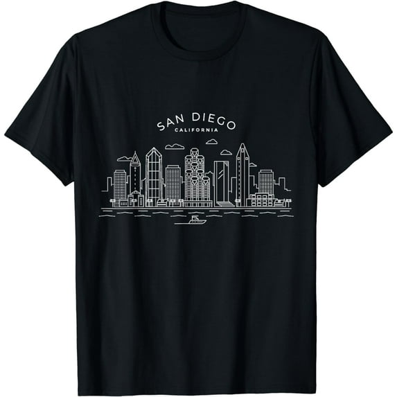 San Diego Skyline Vintage San Diego California T-Shirt