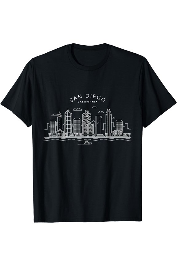San Diego Skyline Vintage San Diego California T-Shirt