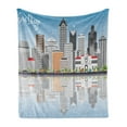 thumbnail image 1 of San Diego Soft Flannel Fleece Blanket, San Diego Skyline with Grey Buildings Blue Sky and Reflections Downtown Panorama, Cozy Plush for Indoor and Outdoor Use, 50" x 70", Multicolor, by Ambesonne, 1 of 5
