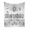 thumbnail image 1 of San Diego Soft Flannel Fleece Throw Blanket, City Typography Design with Building Letters Traffic Transportation Roads, Cozy Plush for Indoor and Outdoor Use, 50" x 70", Black and White, by Ambesonne, 1 of 6