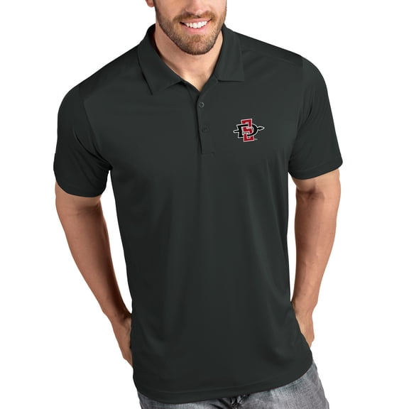 San Diego State Aztecs Antigua Tribute Polo - Charcoal