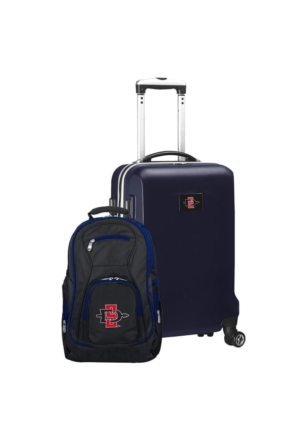 San Diego State Aztecs Deluxe 2-Piece Backpack and Carry-On Set - Navy