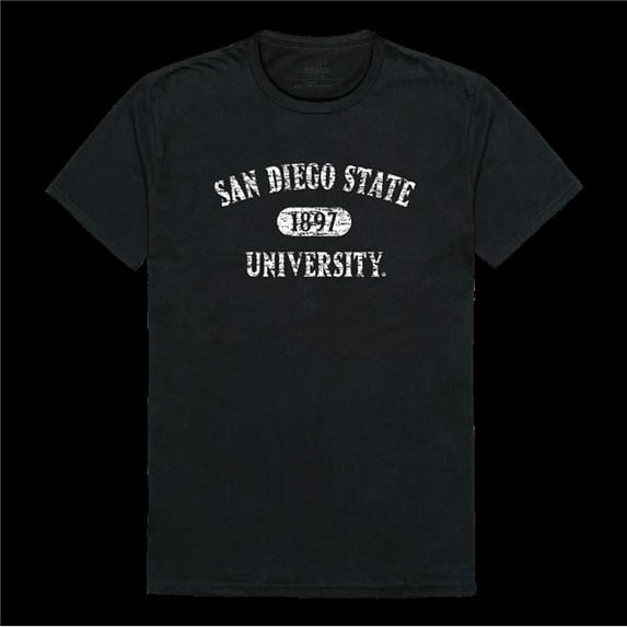 San Diego State University Aztecs Distressed Arch College T-Shirt, Black - Extra Large