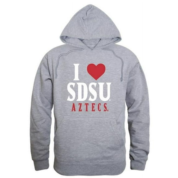 San Diego State University I Love Hoodie, Heather Grey - Medium