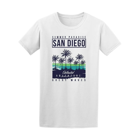 San Diego Summer Paradise Beach Graphic T-Shirt - Image by Shutterstock, Male x-Large