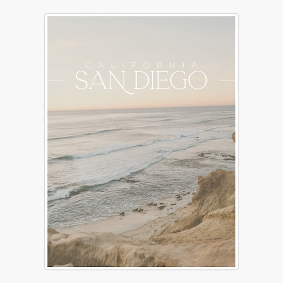 San Diego Sunset Cliffs Art Sticker