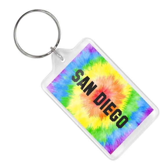 San Diego Tie Dye Keychain Lucite