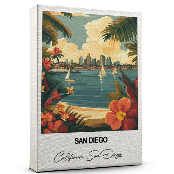 San Diego Travel Art Canvas – Modern Wall Art Inspired by California San Diego Canvas – Great Gift for Travel Lovers – Ready to Hang