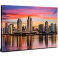 thumbnail image 1 of San Diego Wall Art Modern City Skyline Artwork Canvas Decor USA California Pictures for Living Room Building Panorama Poster Cityscape Night View Painting House Bedroom Office Home Decor 12x16”, 1 of 6
