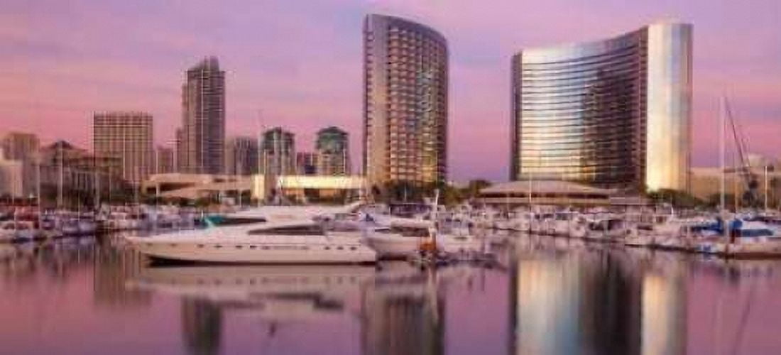 San Diego Waterfront I Canvas Art - Kathy Mahan (24 x 48)