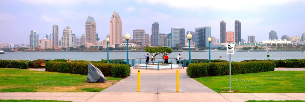 San Diego skyline from Coronado Island San Diego County California USA Canvas Art - Panoramic Images (36 x 12)