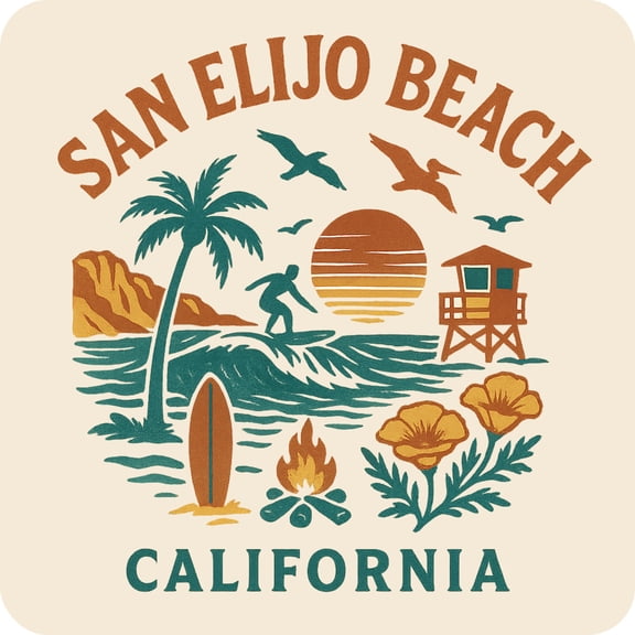 San Elijo Beach California Keepsakes Souvenir Vinyl Sticker – Destination Travel Keepsake Collectible (4-Inches Wide)