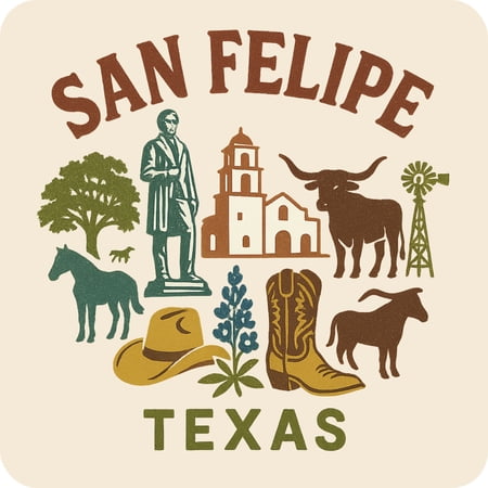 San Felipe Texas Keepsakes Souvenir Vinyl Sticker – Destination Travel Keepsake Collectible (3-Inches Wide)