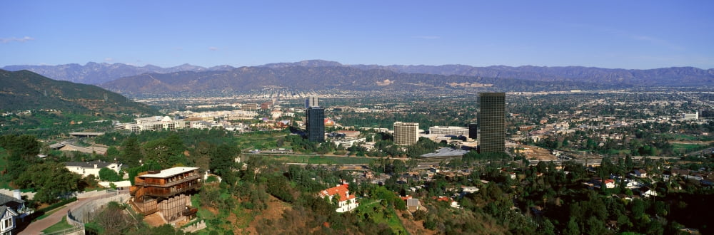 San Fernando Valley on a clear day Los Angeles California Canvas Art - Panoramic Images (36 x 12)