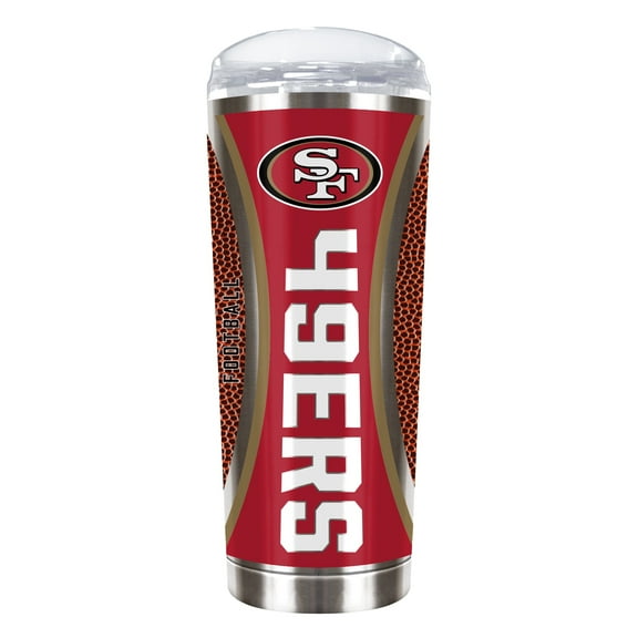 San Francisco 49Ers 18 ounce vacuum insulated stainless steel team tumbler with Gameball graphic wrap