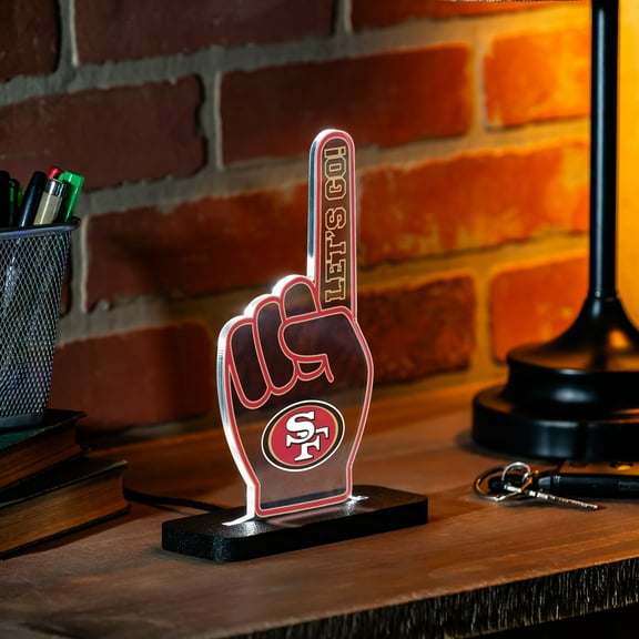 San Francisco 49ers 10" LED Tabletop Foam Finger Desklite Sign