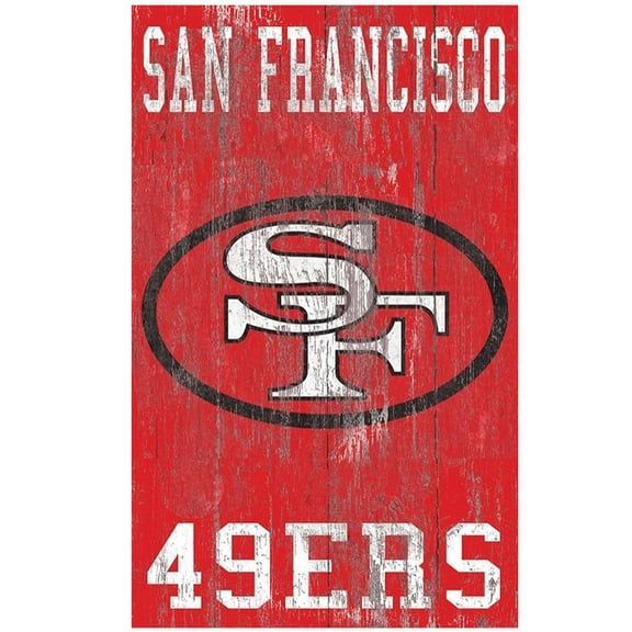 San Francisco 49ers 11'' x 19'' Heritage Distressed Logo Sign