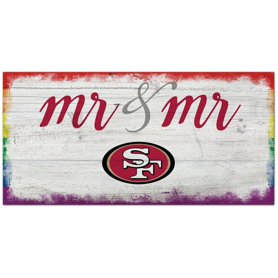 San Francisco 49ers 6'' x 12'' Pride Mr & Mr Sign