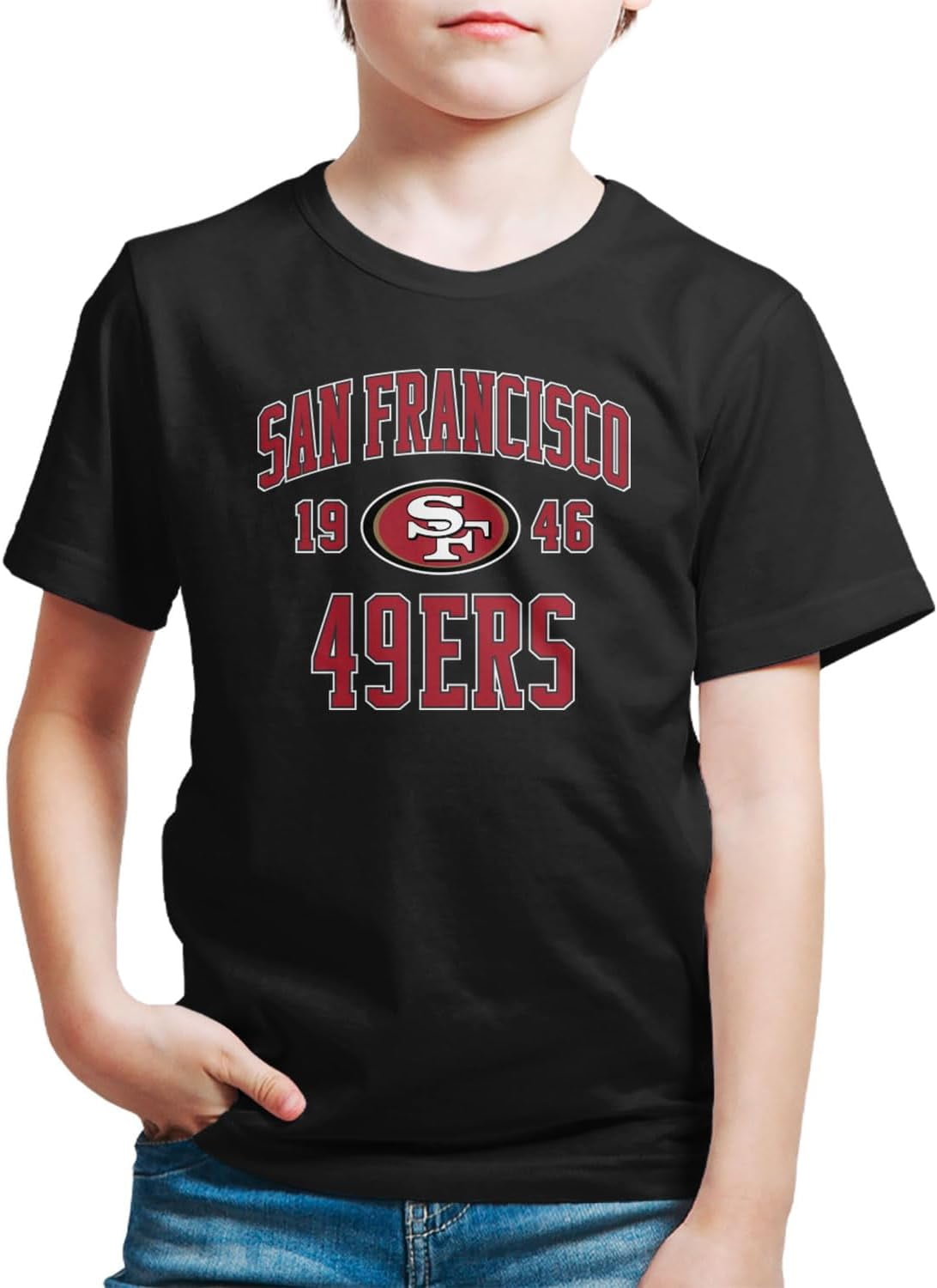 San_Francisco_49ers Kids Short Sleeve Fan Tee for Boys and Girls
