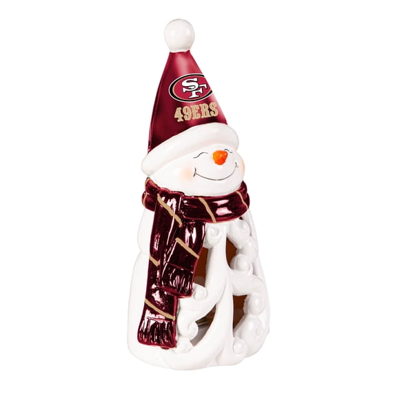 San Francisco 49ers LED 8" Snowman Lit Garden Statue
