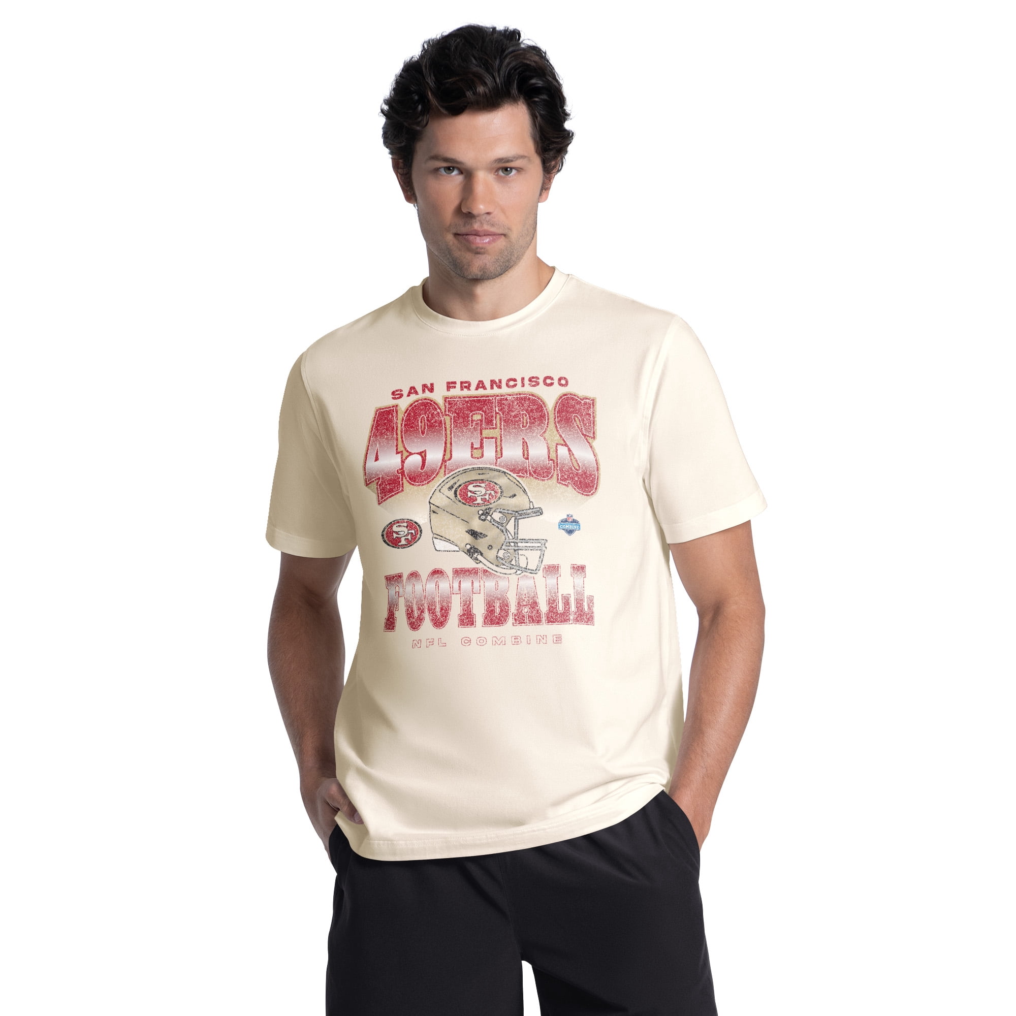 San Francisco 49ers Men's NFL Combine Faded Fashion Short Sleeve T-Shirt