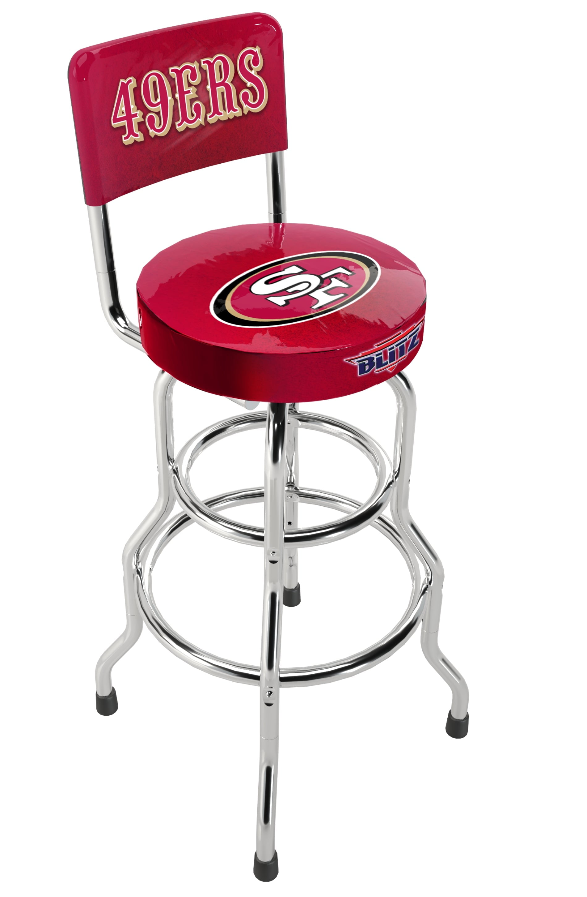 San Francisco 49ers NFL Blitz High Back Adjustable Swivel Stool, Arcade1Up