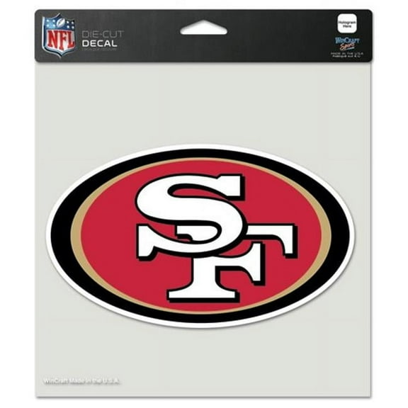 San Francisco 49ers Official NFL 8 inch x 8 inch Die Cut Car Decal by Wincraft