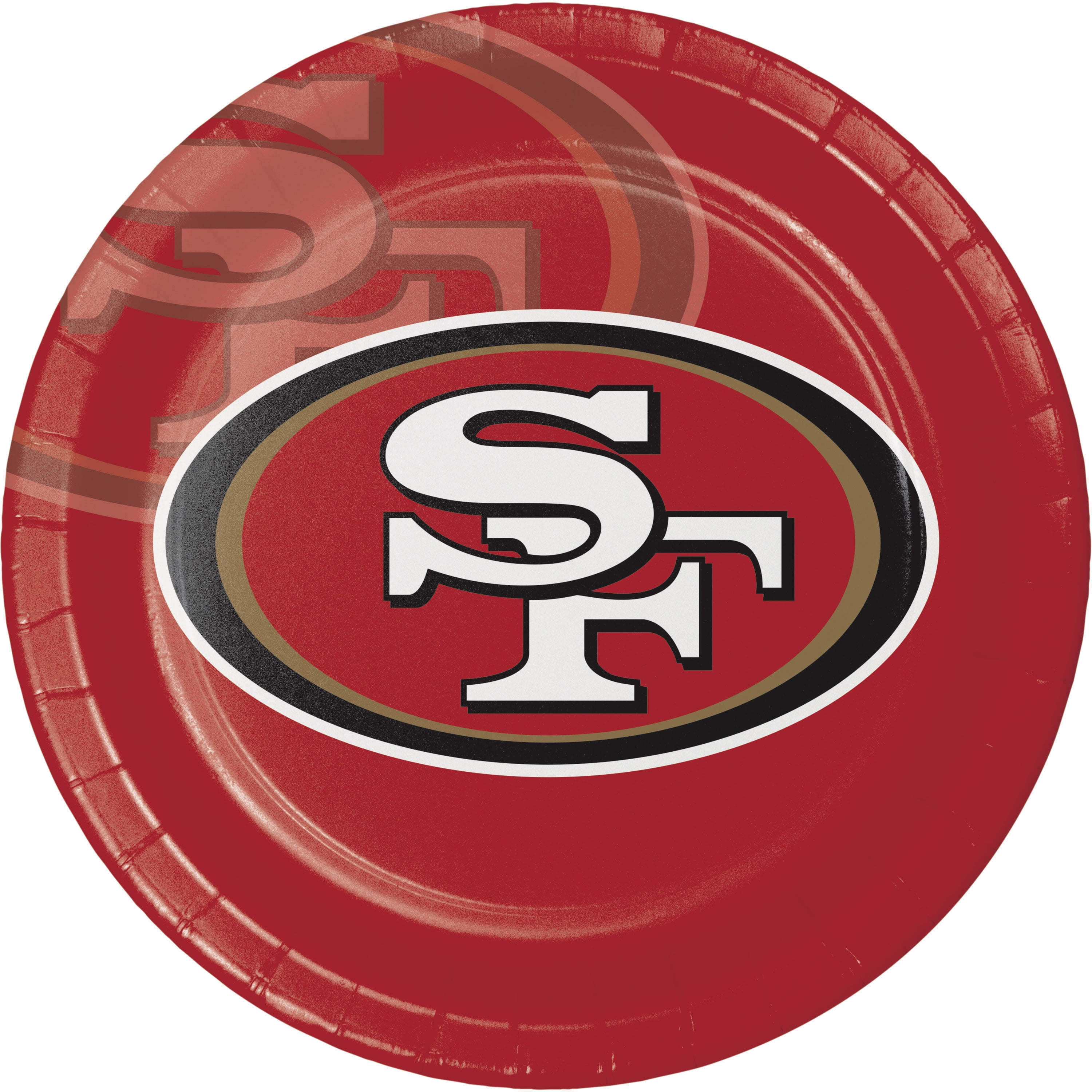 San Francisco 49ers Round Paper Plates 24 Count for 24 Guests