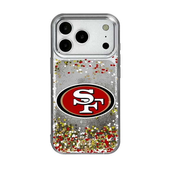 San Francisco 49ers iPhone Glitter Case with Confetti Design