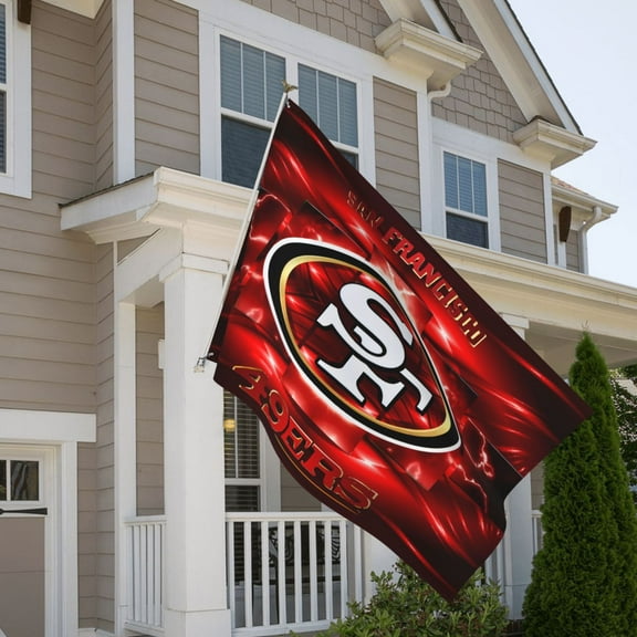 San_Francisco 5x8ft Outdoor Decorative Flag, American Football Team Fan Game Day Support Flag, Lightweight and Drape, Suitable for Strong Winds - All Weather Flag
