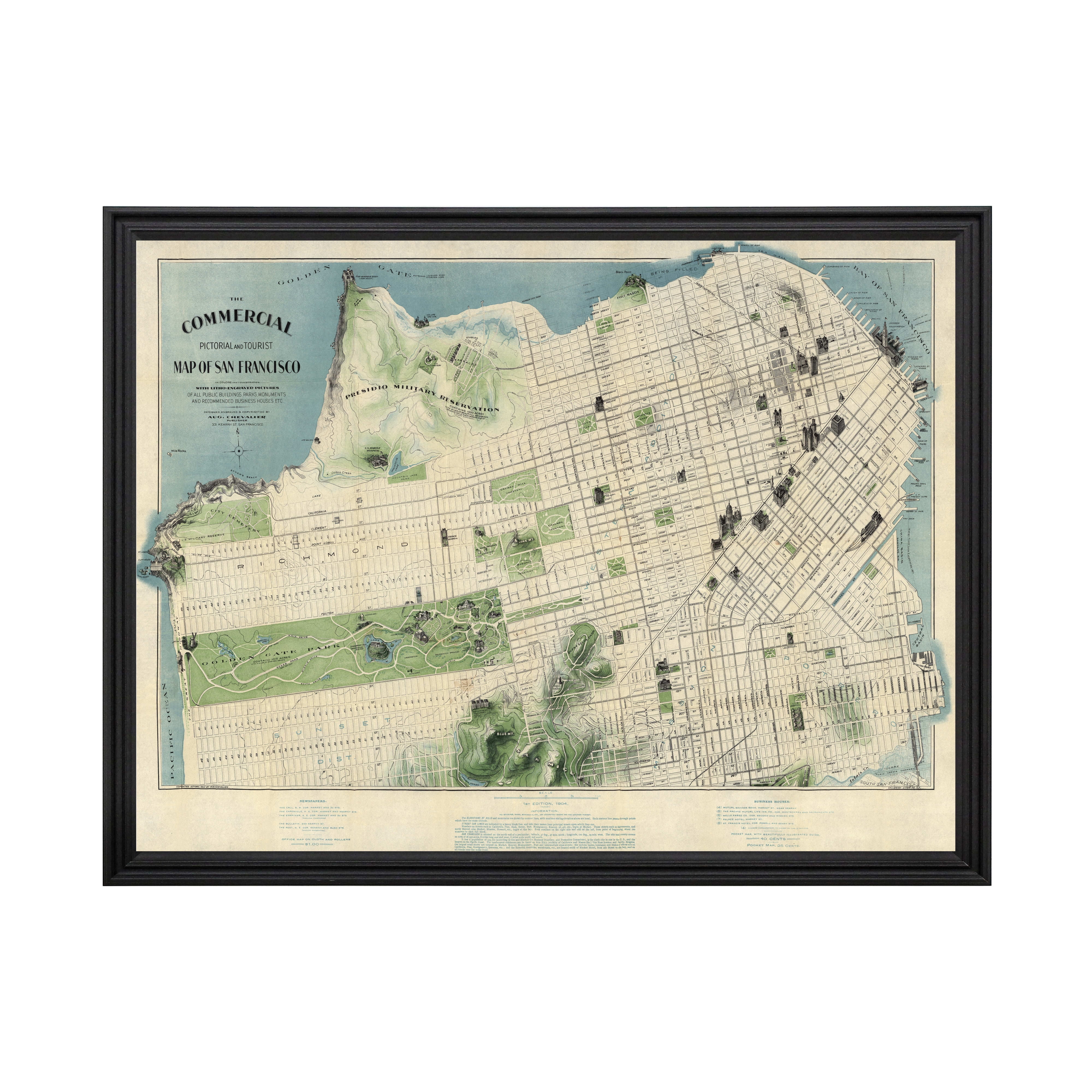 San Francisco Art 1904 Vintage Map Of San Francisco California CA San Francisco Art 1904 Vintage Map Of San Francisco California CA History Wall Decor Gift Old San Francisco Map 36 X 24 Black Framed Print 80f24b5d A407 4b95 Ae7c 