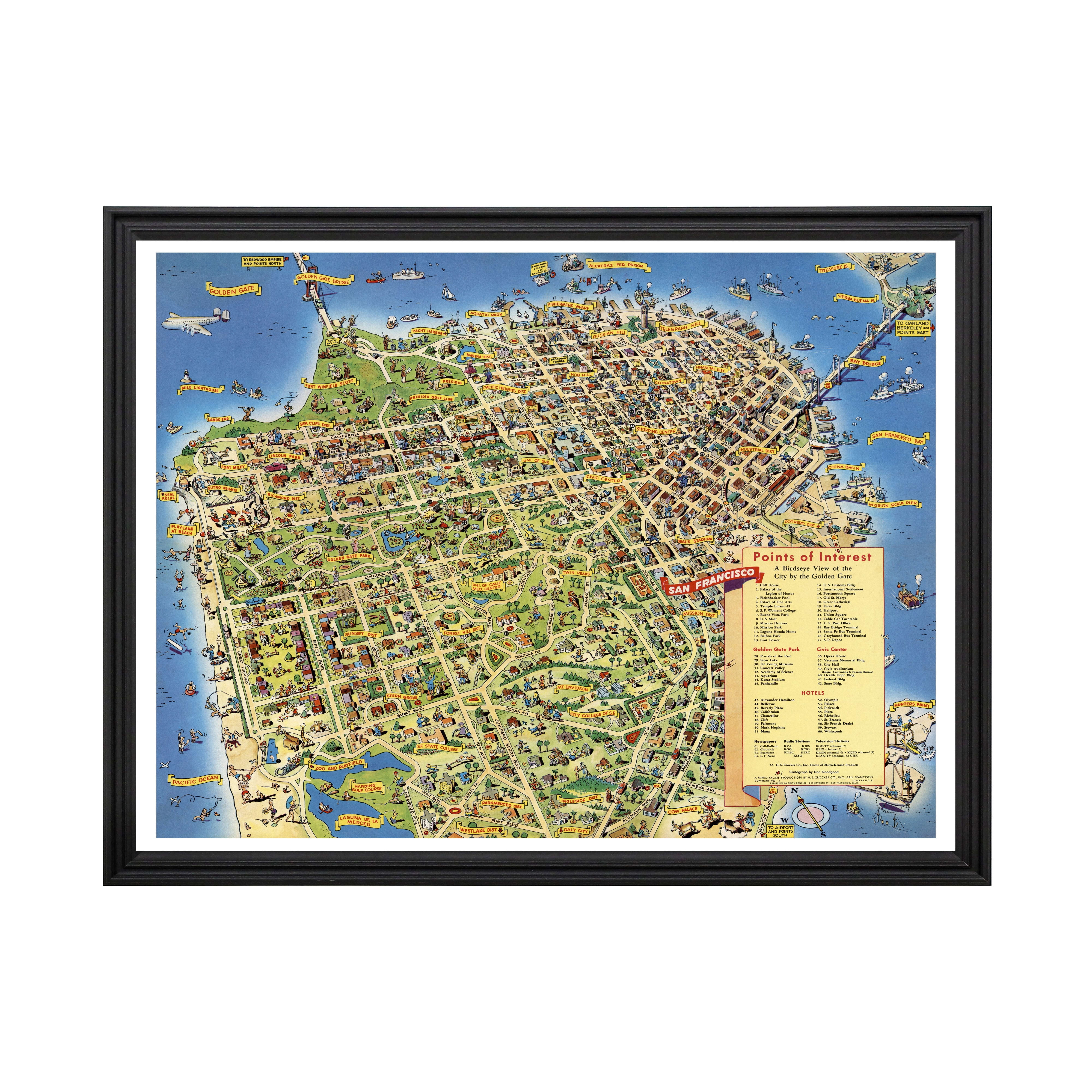 San Francisco Art 1952 Vintage Map Of San Francisco California CA San Francisco Art 1952 Vintage Map Of San Francisco California CA History Wall Decor Gift Old San Francisco Map 24 X 18 Black Framed Print Ca753e3e E568 415c 9472 