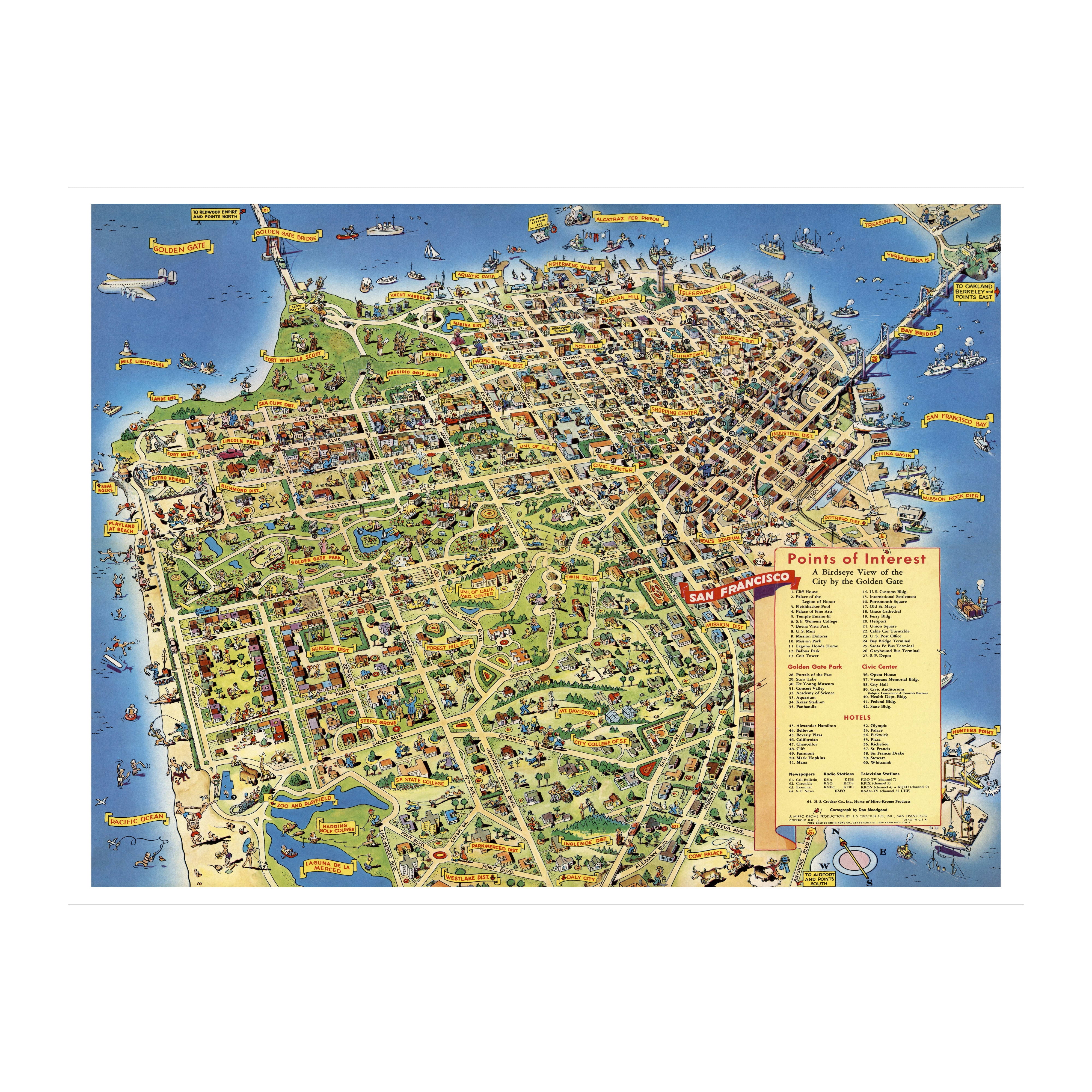 San Francisco Art 1952 Vintage Map Of San Francisco California CA San Francisco Art 1952 Vintage Map Of San Francisco California CA History Wall Decor Gift Old San Francisco Map 36 X 24 Unframed Print 4099d6c6 403a 42c1 90d4 