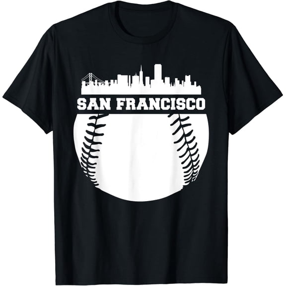 San Francisco Baseball Fan SF Sky Line Sports Lovers Gift Event T-Shirt, Size S-5XL