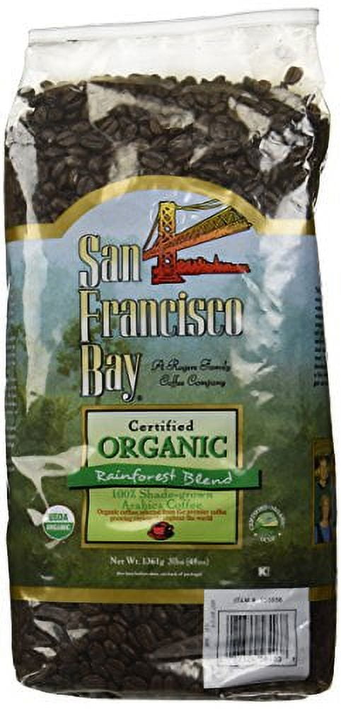 San Francisco Bay 100% Organic Coffee Rainforest Blend Whole Bean 3 Lbs