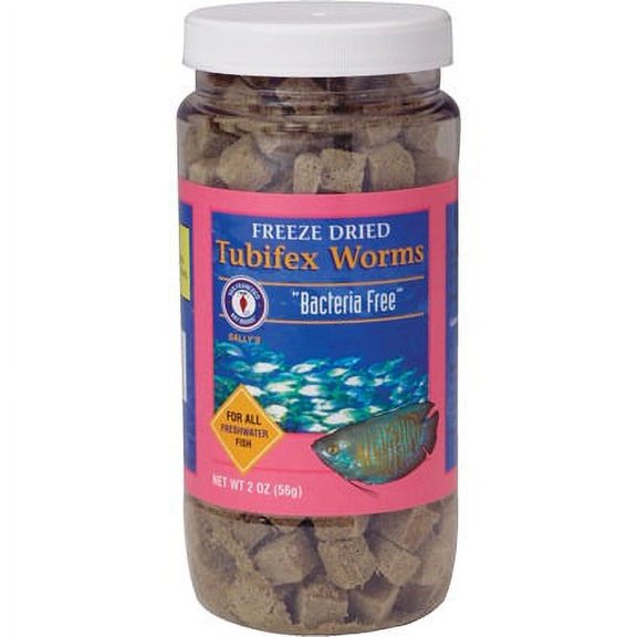 San Francisco Bay Brand Bacteria Free Tubifex Worms Freeze Dried Fish Food 56 g, 2 oz
