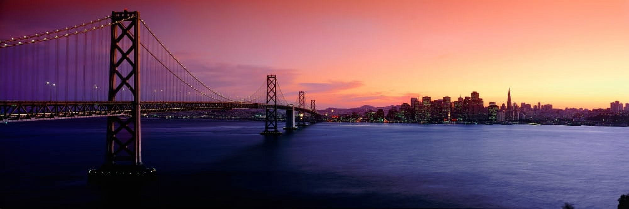 San Francisco Bay at sunset Canvas Art - Panoramic Images (27 x 9)
