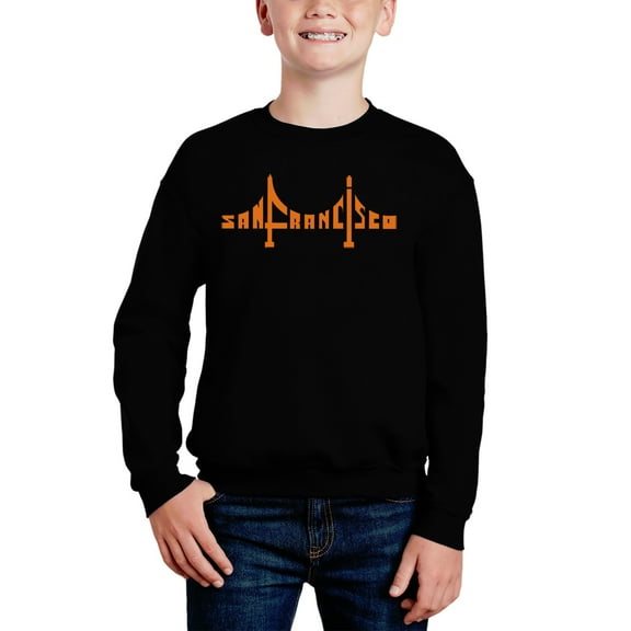 San Francisco Bridge - Boy's Word Art Crewneck Sweatshirt