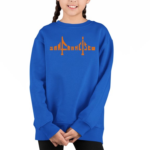 San Francisco Bridge - Girl's Word Art Crewneck Sweatshirt