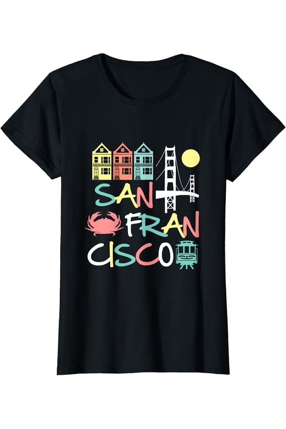 San Francisco Bridge SF Icons Vintage Graphic Dark T-Shirt