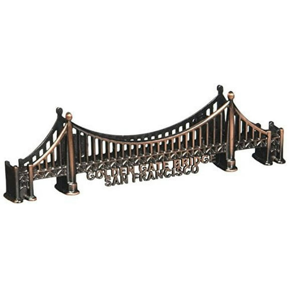 San Francisco Bronze Golden Gate Bridge Magnet 3.5 Inches Long With Exclusive Ca Bear Magnet