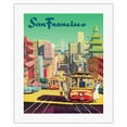 thumbnail image 1 of San Francisco - Cable Cars - Vintage Airline Travel Poster by David Klein c.1950s - Fine Art Rolled Canvas Print 16in x 20in, 1 of 4