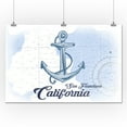 thumbnail image 1 of San Francisco, California - Anchor - Blue - Coastal Icon - Lantern Press Artwork (24x36 Giclee Gallery Print, Wall Decor Travel Poster), 1 of 1