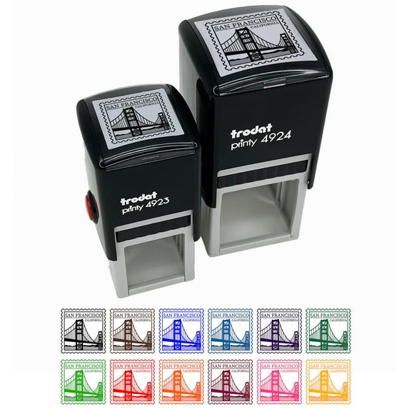 San Francisco California Destination Travel Self-Inking Rubber Stamp Ink Stamper - Green Ink - Small 1 Inch