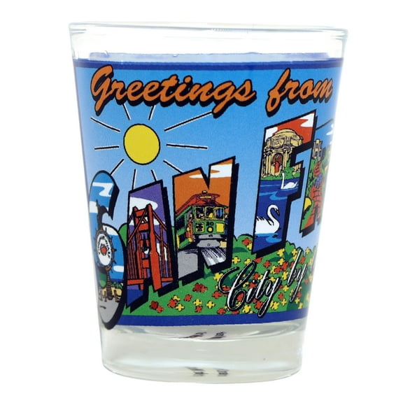 San Francisco California Greetings Shot Glass